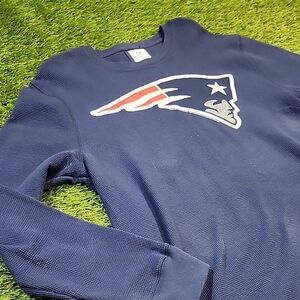 NFL Team New England Patriots Apparel Navy Shirt. Vintage Waffle